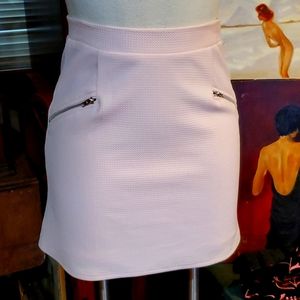 Jella Couture Waffle Poly Spandex Pink Mini Skirt size Small
